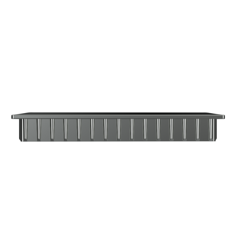 Inserto rettangolare in ABS cromato scuro - immagine 2